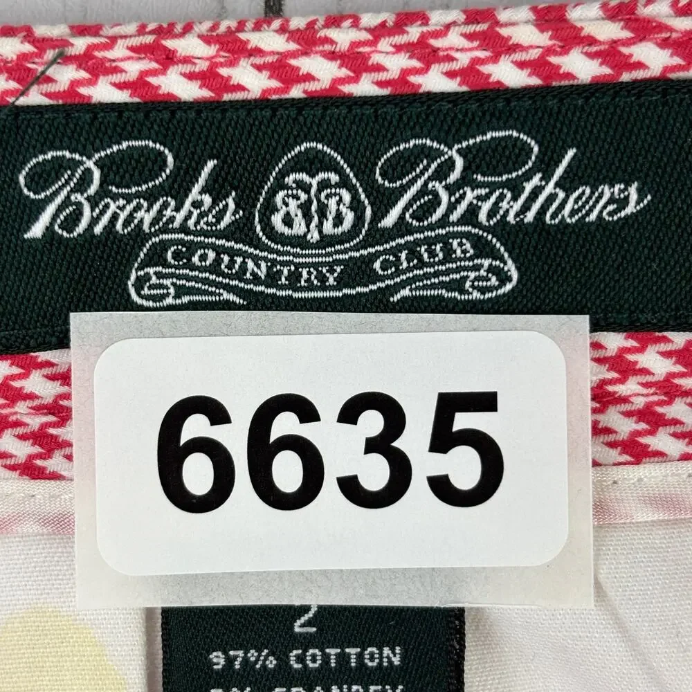 Brooks Brothers Country Club Red/White Houndstooth Wrap Skort Shorts Size 2 - Picture 9 of 15